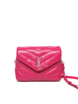 Saint Laurent Fuchsia Pink Leather Quilted Monogram Toy LouLou Crossbody Bag