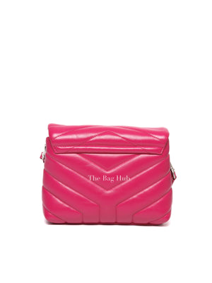 Saint Laurent Fuchsia Pink Leather Quilted Monogram Toy LouLou Crossbody Bag