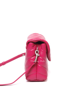 Saint Laurent Fuchsia Pink Leather Quilted Monogram Toy LouLou Crossbody Bag