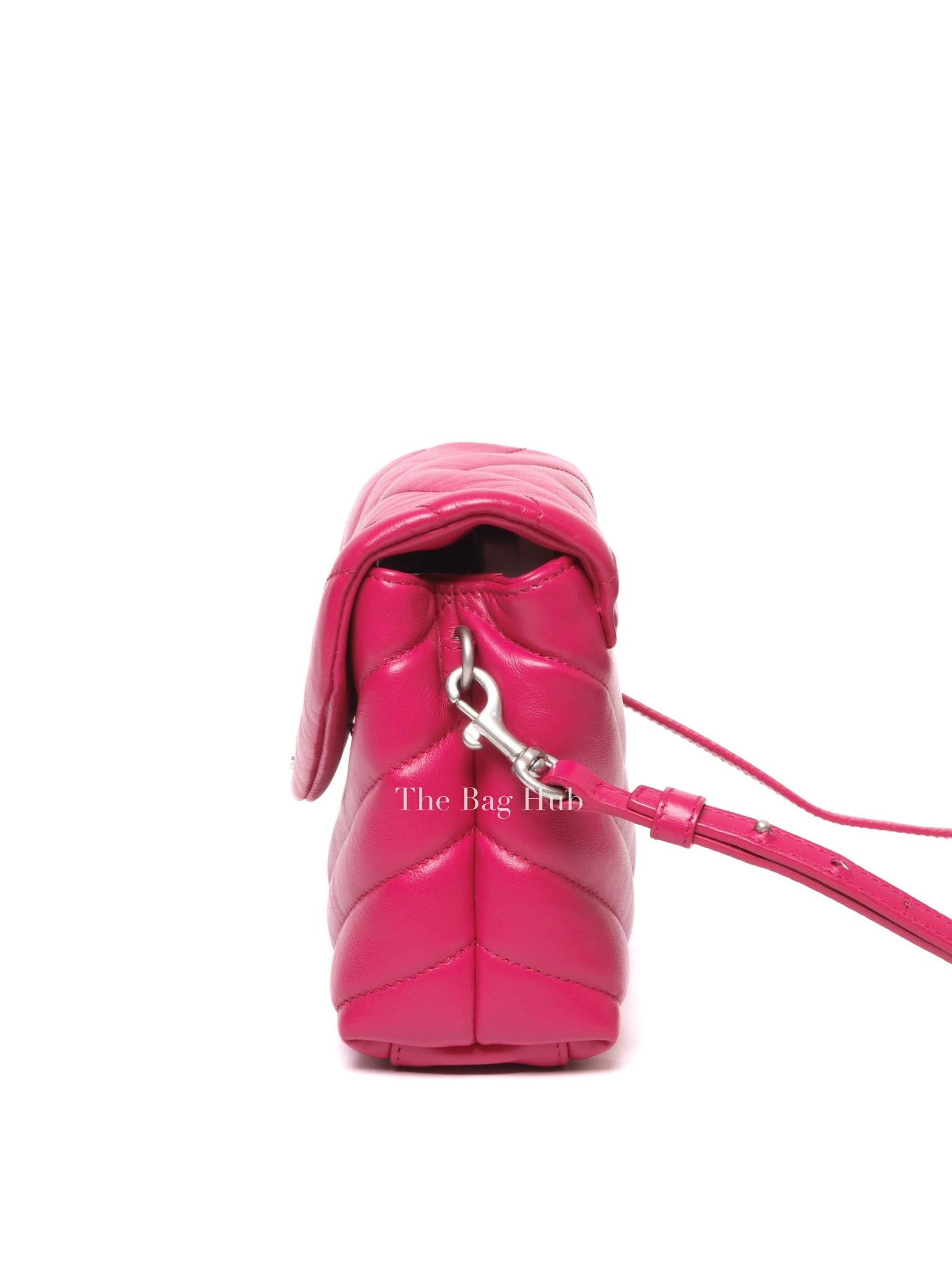 Saint Laurent Fuchsia Pink Leather Quilted Monogram Toy LouLou Crossbody Bag