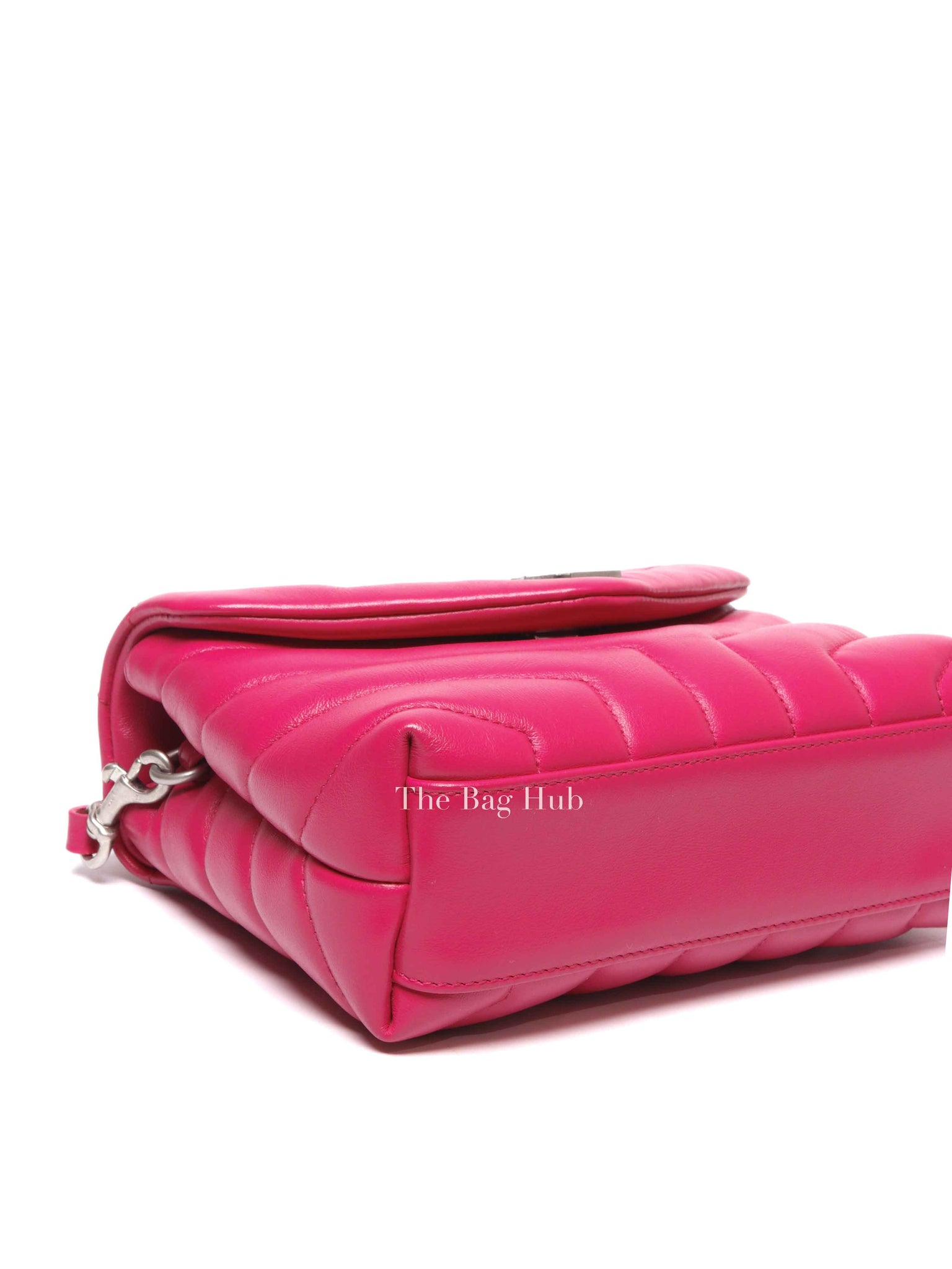 Saint Laurent Fuchsia Pink Leather Quilted Monogram Toy LouLou Crossbody Bag