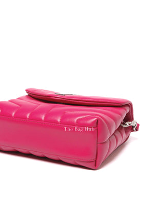 Saint Laurent Fuchsia Pink Leather Quilted Monogram Toy LouLou Crossbody Bag
