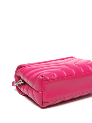 Saint Laurent Fuchsia Pink Leather Quilted Monogram Toy LouLou Crossbody Bag