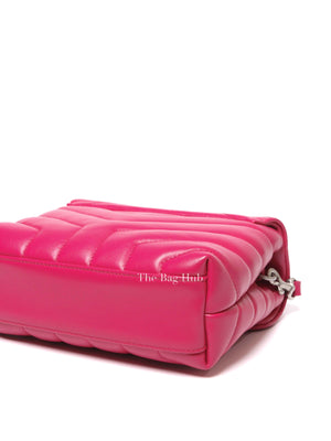 Saint Laurent Fuchsia Pink Leather Quilted Monogram Toy LouLou Crossbody Bag
