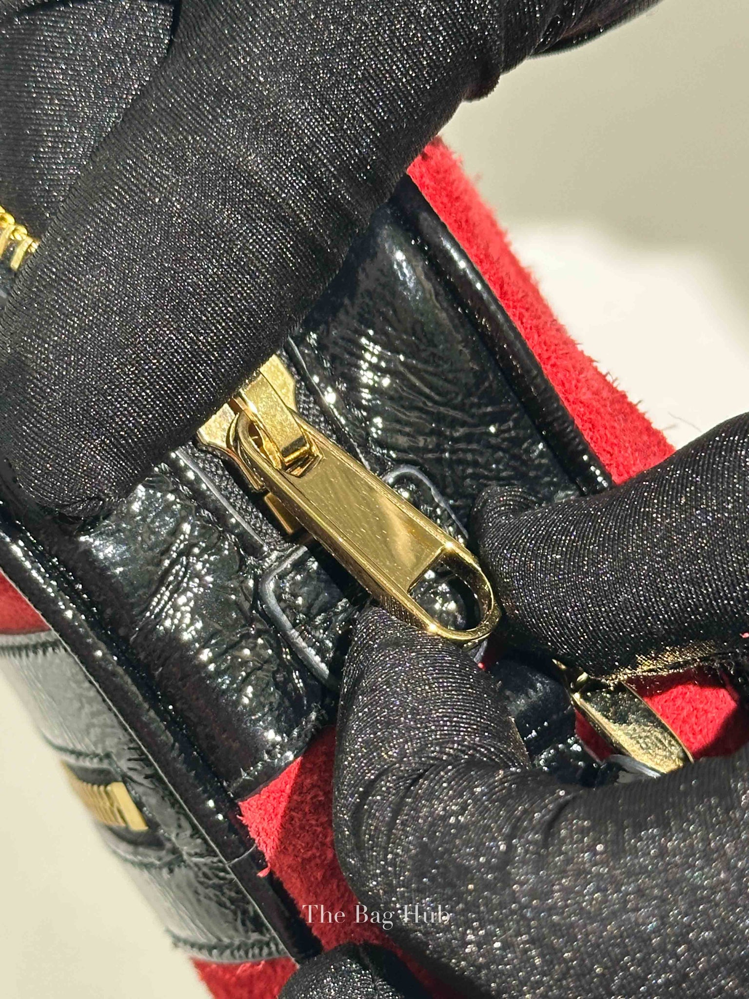 Gucci Red Suede Patent Web Mini Ophidia Shoulder Bag