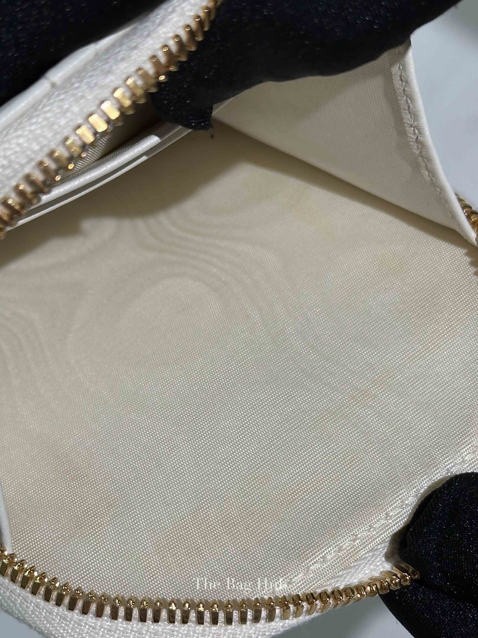 Christian Dior Latte Lambskin Cannage Lady Dior Phone Holder