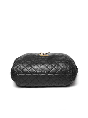 Saint Laurent Black Quilted Leather Icare Shopping Tote Bag