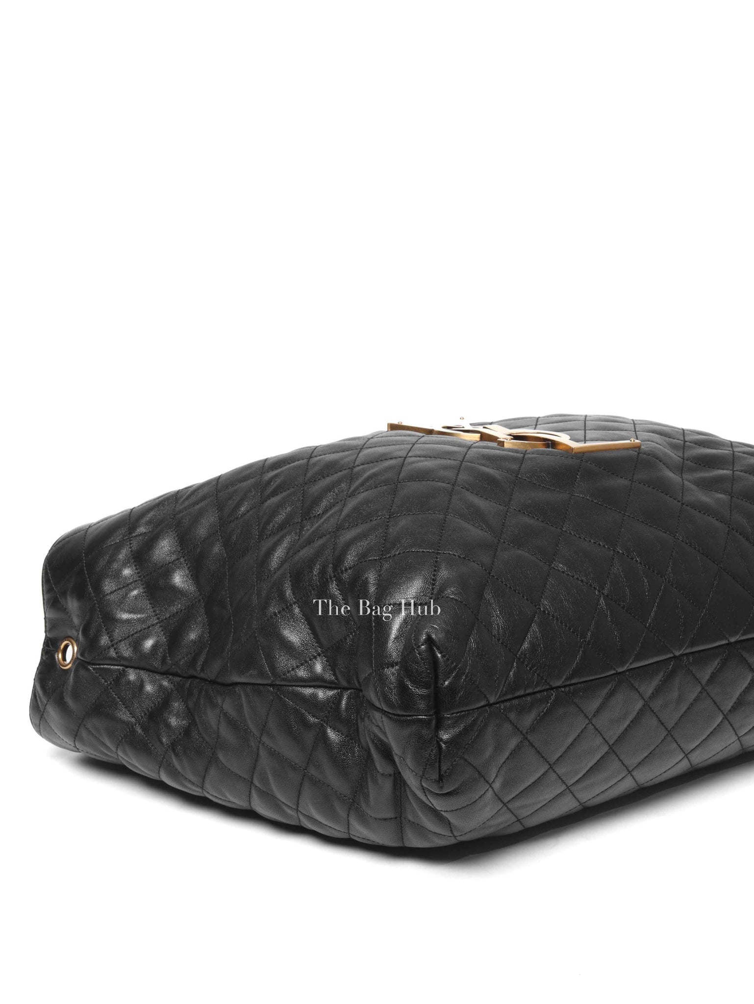Saint Laurent Black Quilted Leather Icare Shopping Tote Bag