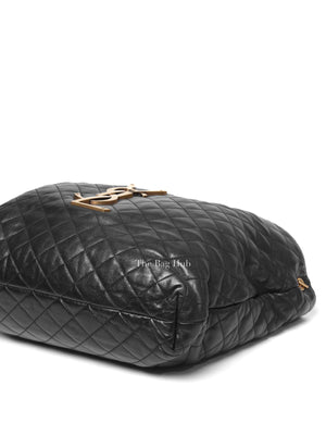 Saint Laurent Black Quilted Leather Icare Shopping Tote Bag