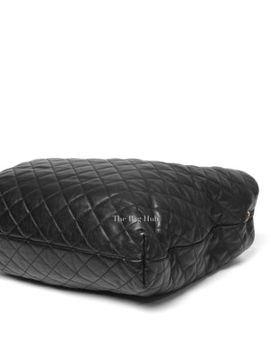 Saint Laurent Black Quilted Leather Icare Shopping Tote Bag
