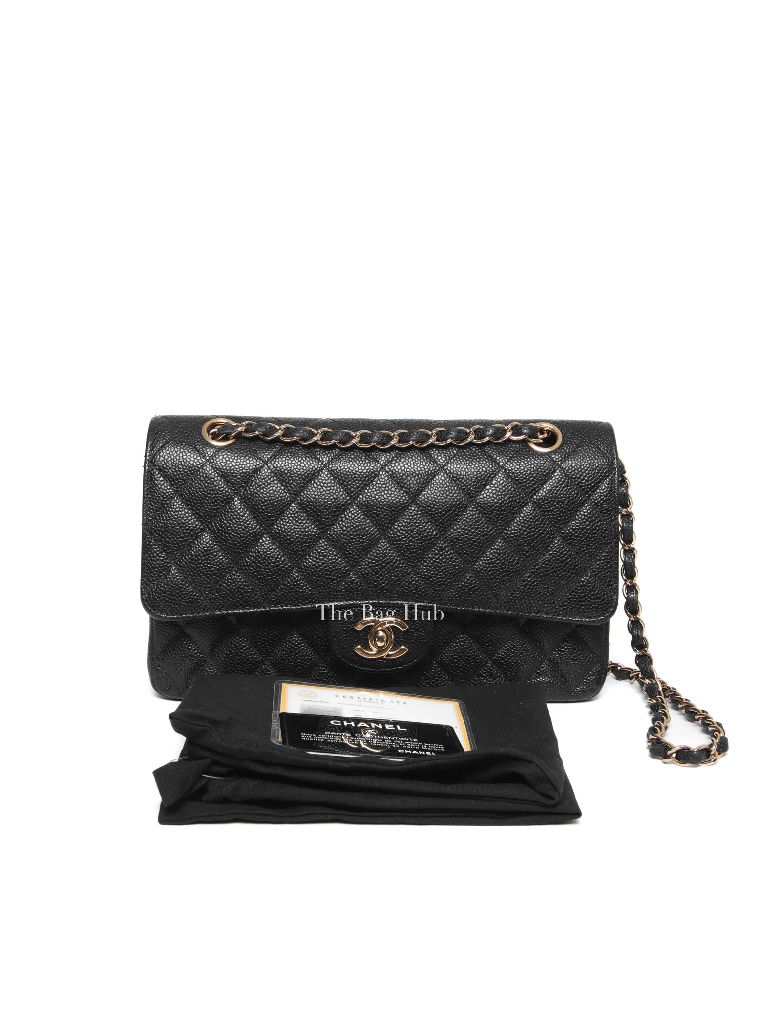 Chanel Black Caviar Classic Vintage Double Flap Medium GHW
