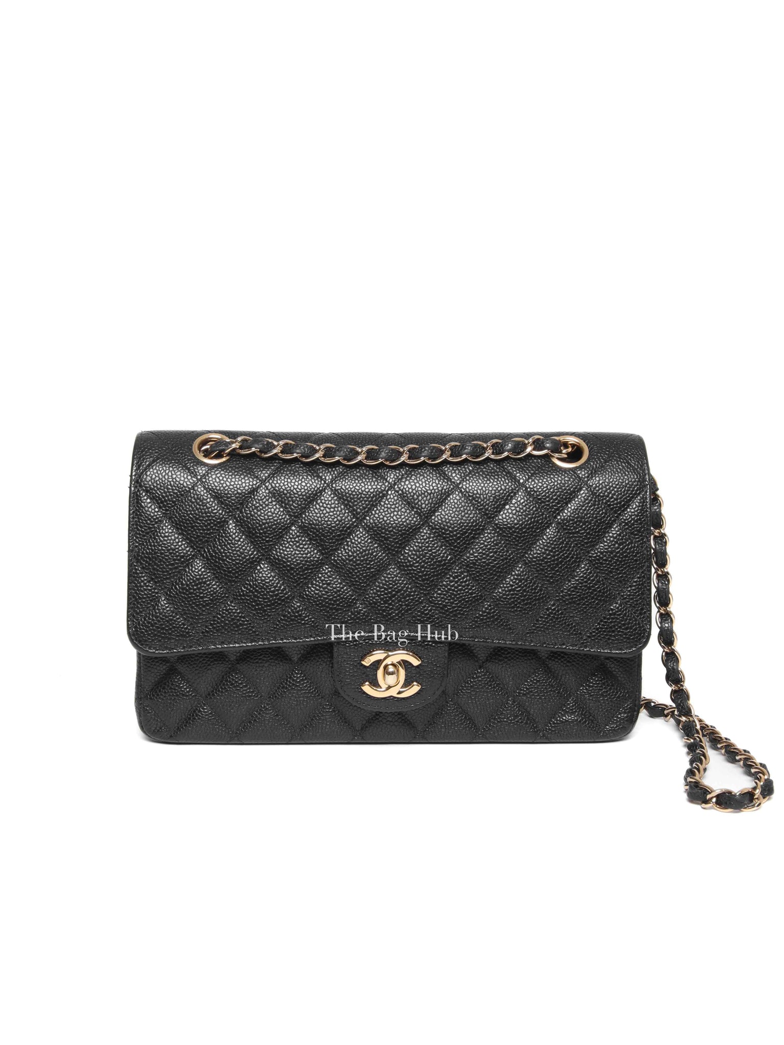 Chanel Black Caviar Classic Vintage Double Flap Medium GHW