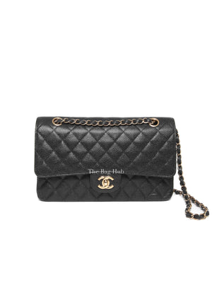 Chanel Black Caviar Classic Vintage Double Flap Medium GHW
