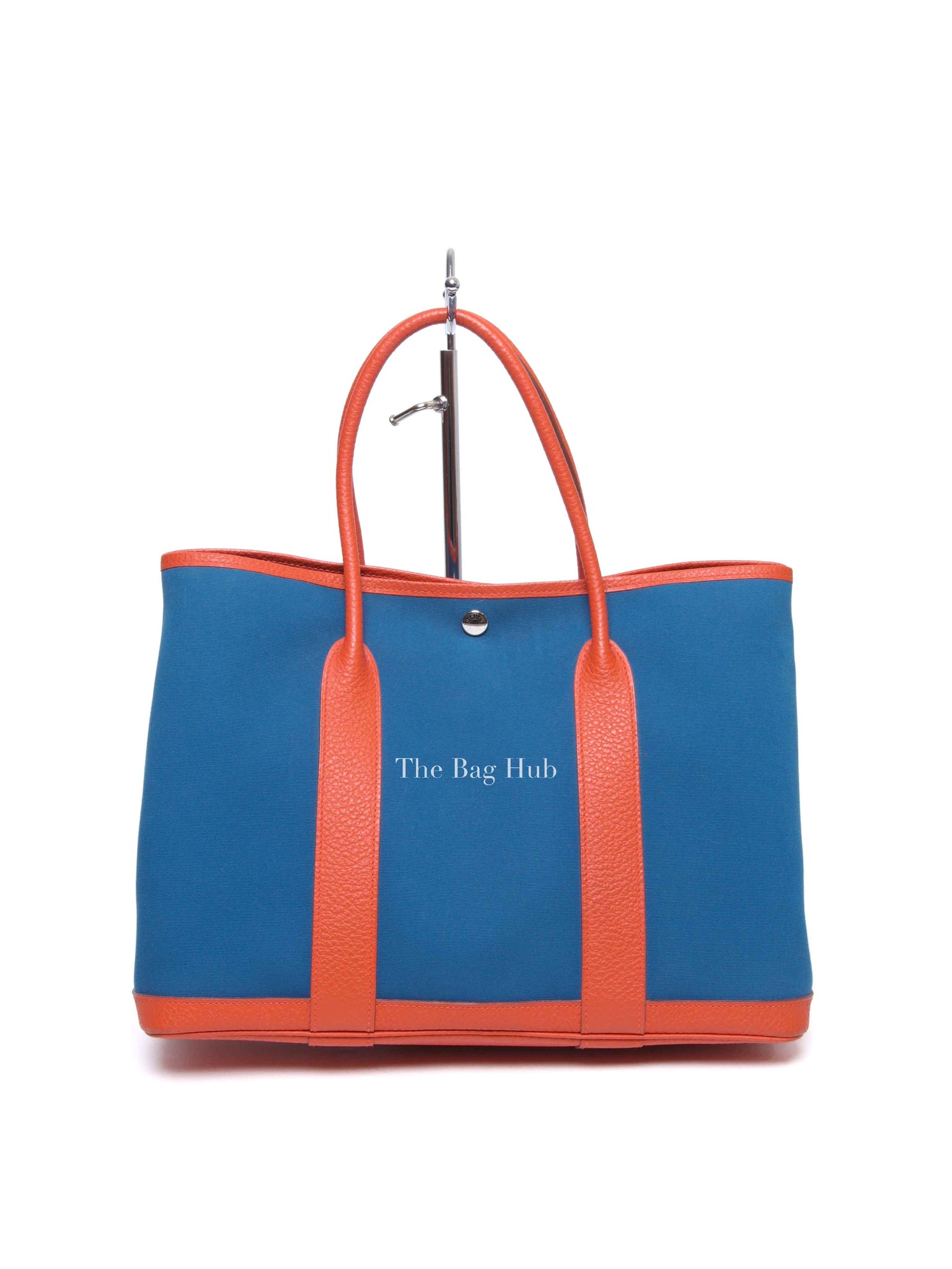 Hermes Blue/Orange Canvas Garden Party 36 Bag