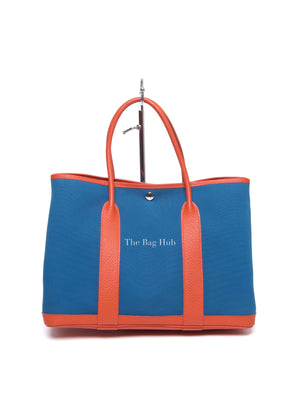 Hermes Blue/Orange Canvas Garden Party 36 Bag