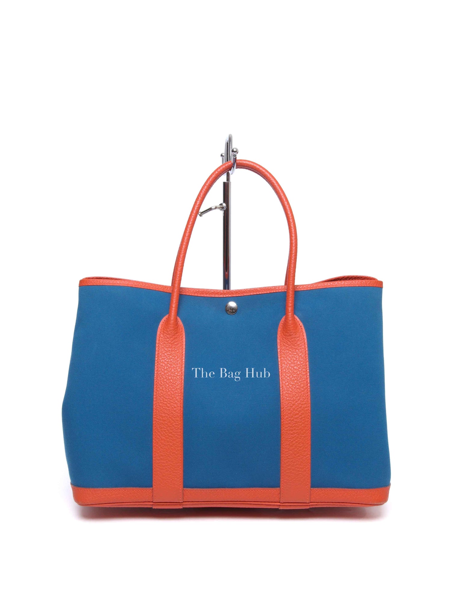 Hermes Blue/Orange Canvas Garden Party 36 Bag