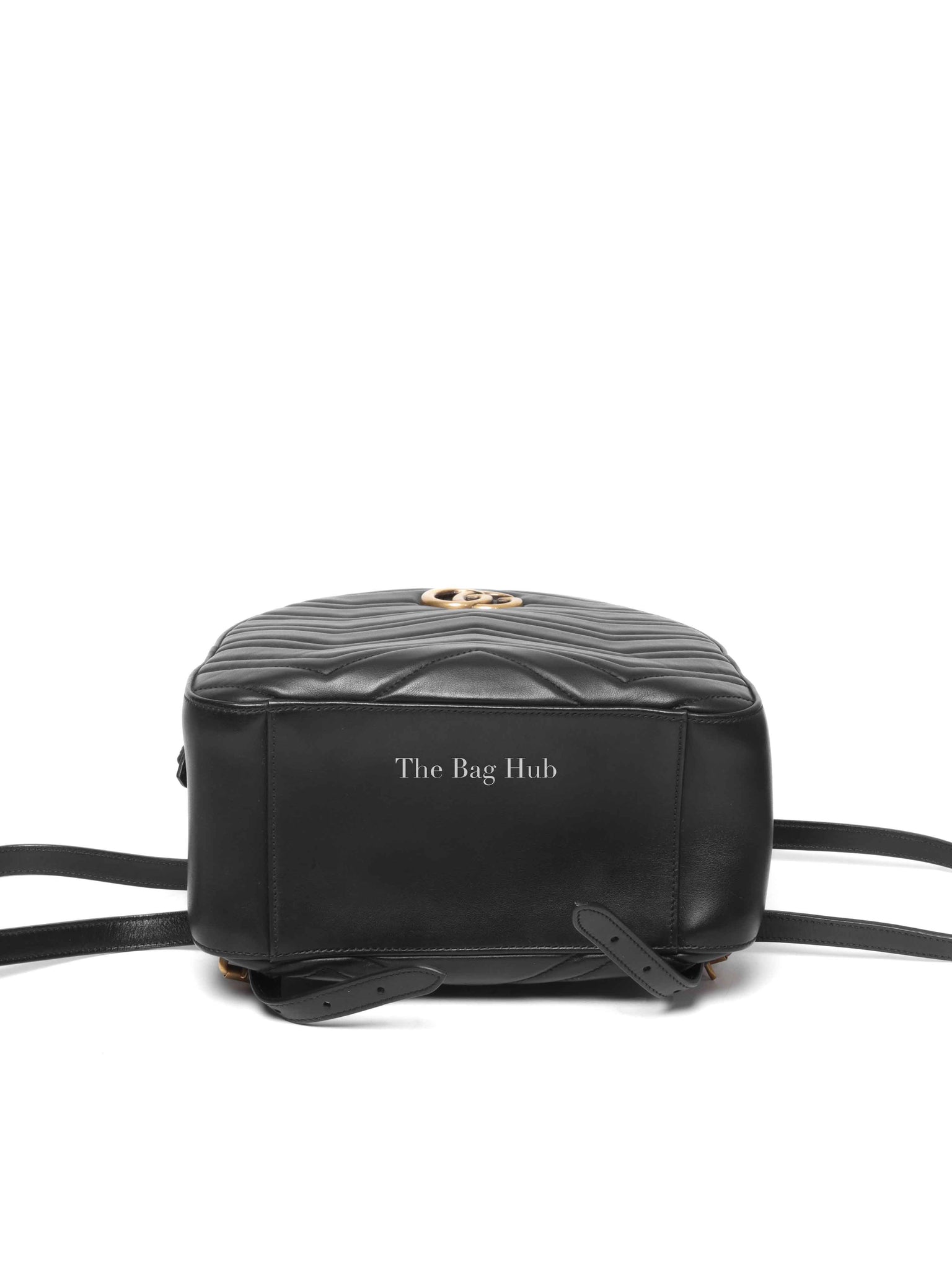 Gucci Black Calfskin Matelasse GG Marmont Dome Backpack