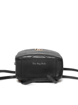 Gucci Black Calfskin Matelasse GG Marmont Dome Backpack