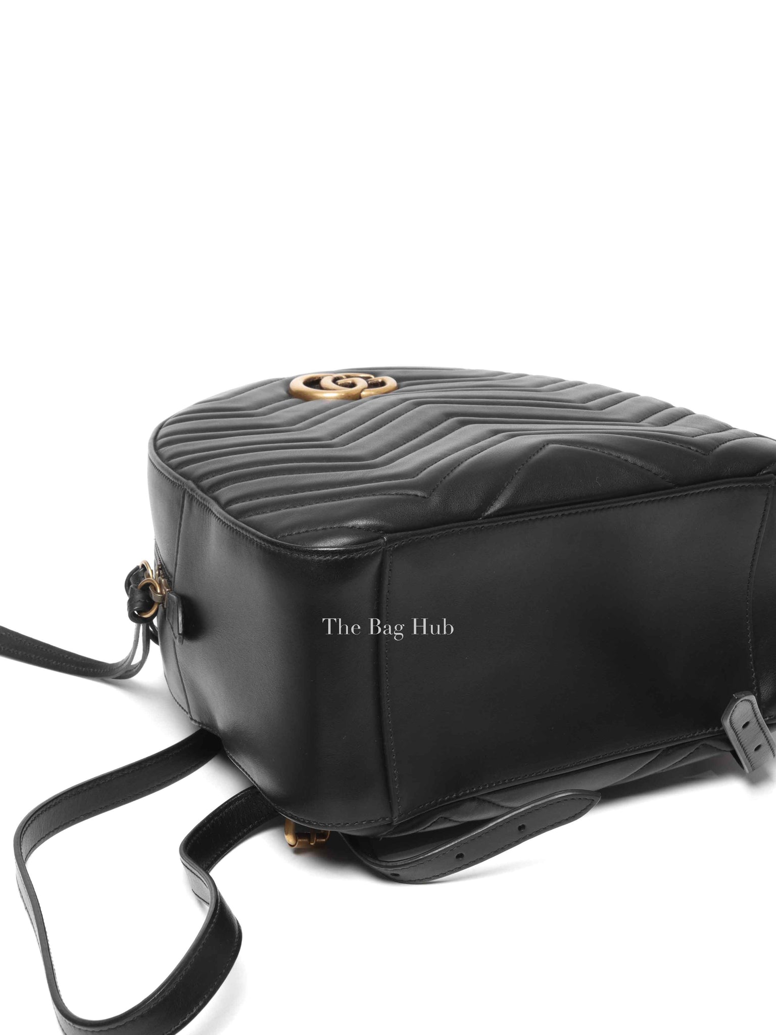 Gucci Black Calfskin Matelasse GG Marmont Dome Backpack