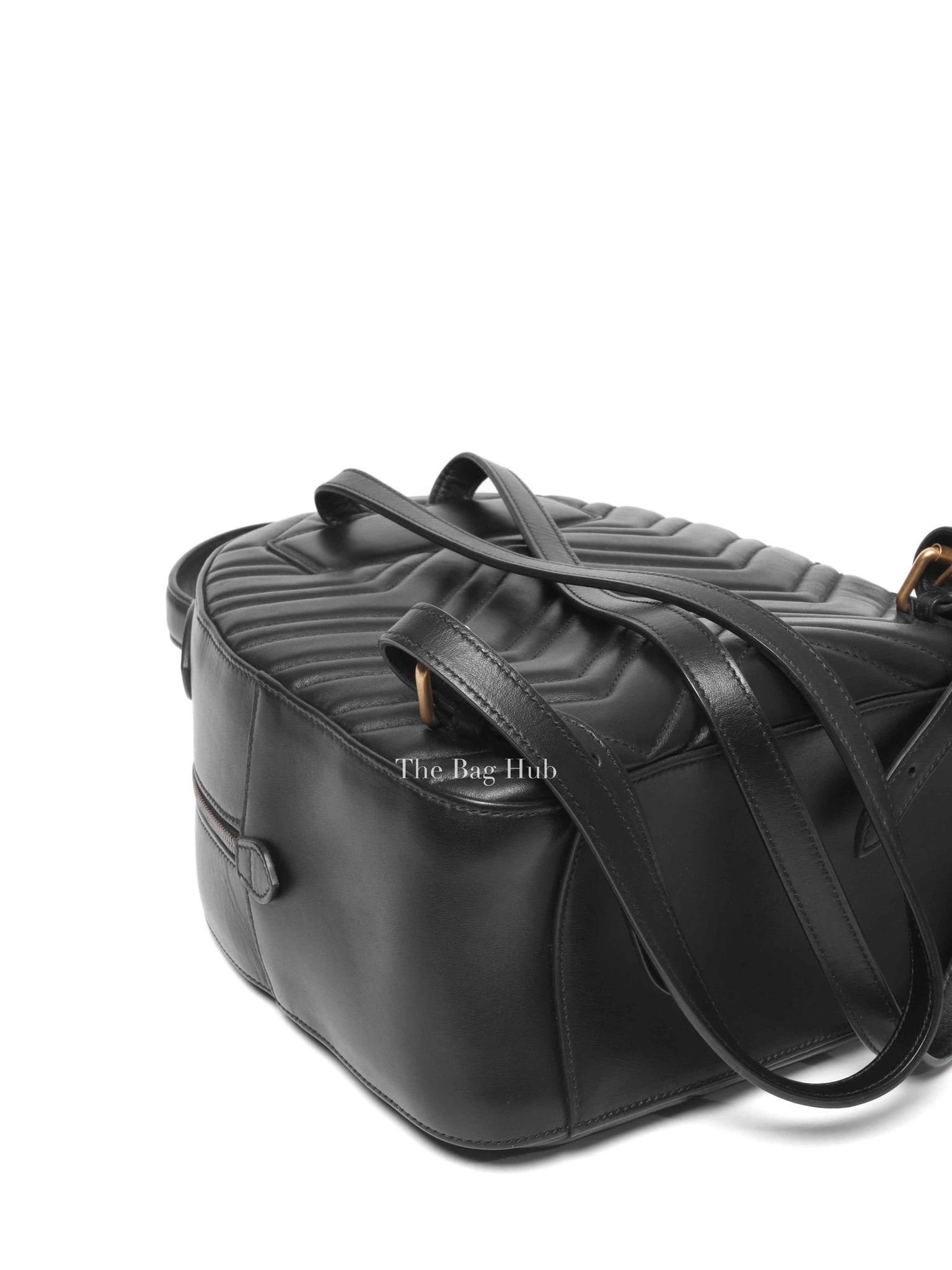 Gucci Black Calfskin Matelasse GG Marmont Dome Backpack