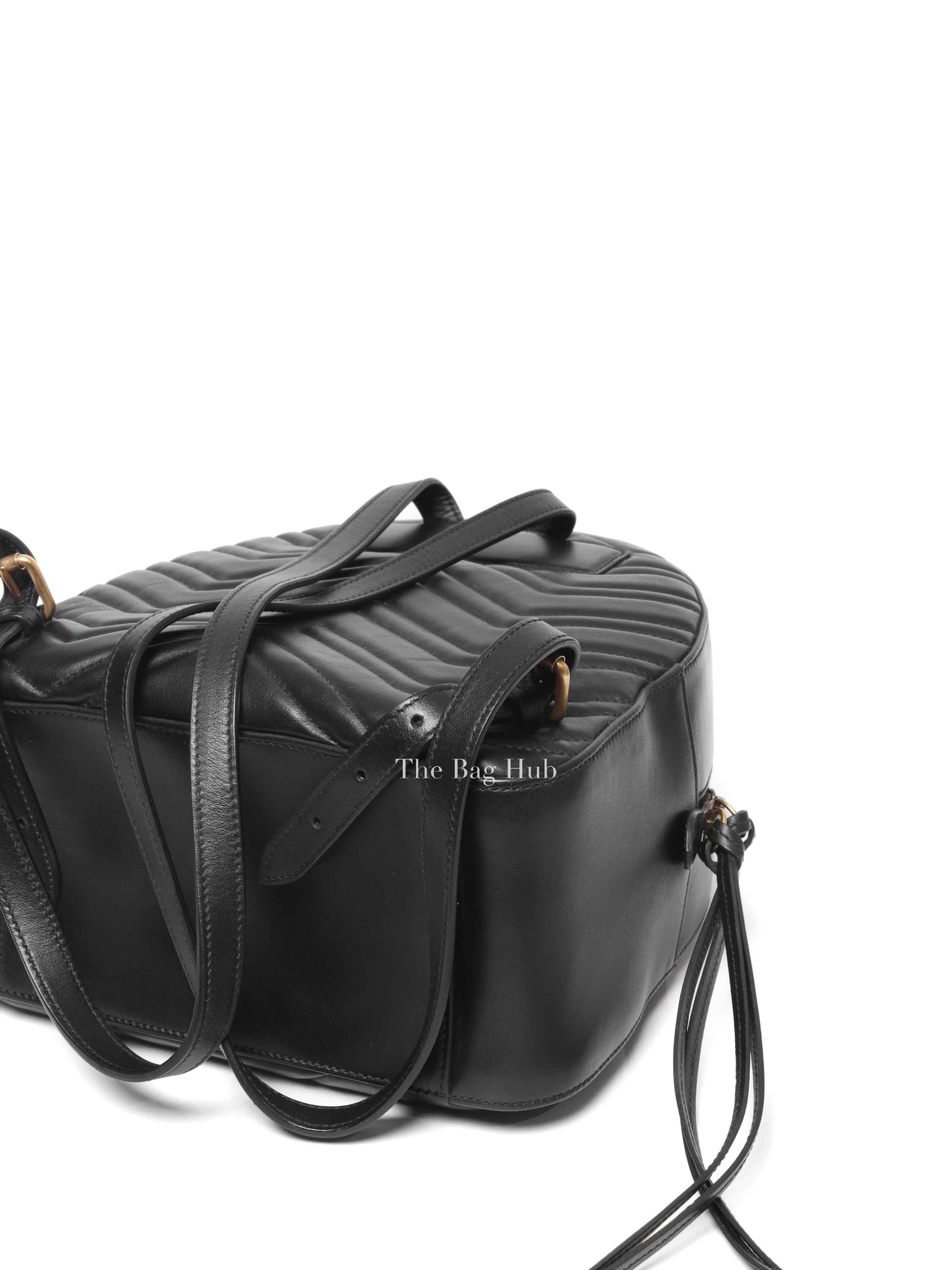 Gucci Black Calfskin Matelasse GG Marmont Dome Backpack