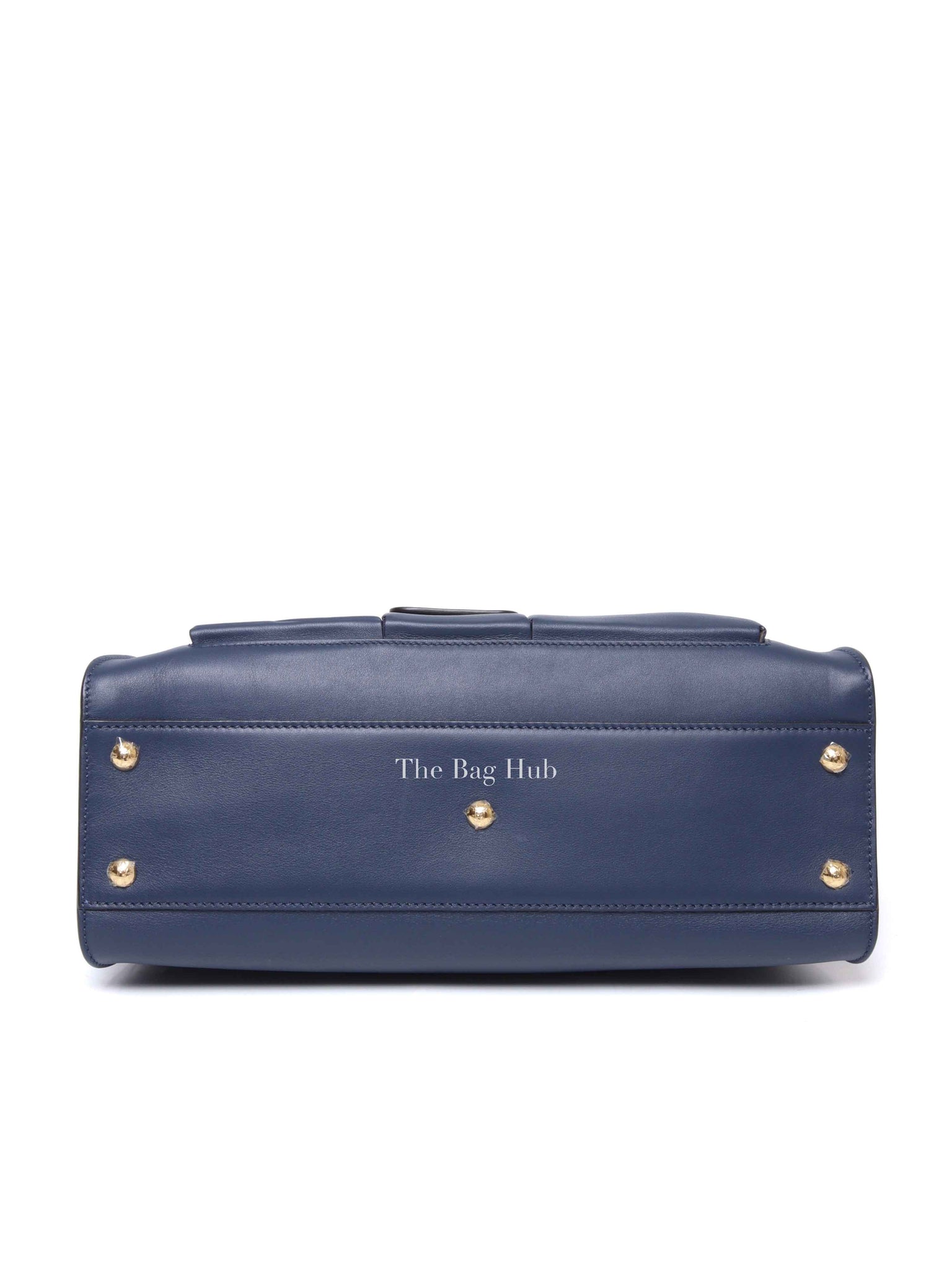 Fendi Blueberry Seta Shiny Nappa Peekaboo 3 Pocket Iconic Medium Satchel Bag