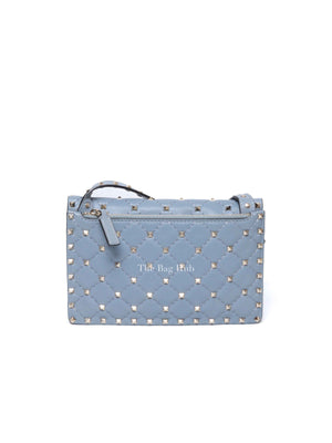 Valentino Powder Blue Leather Rockstud Spike Crossbody Bag