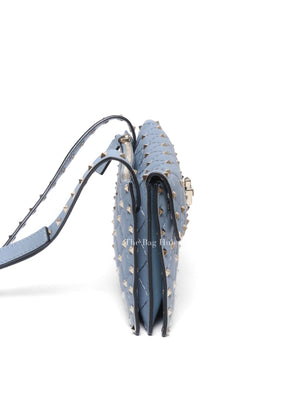 Valentino Powder Blue Leather Rockstud Spike Crossbody Bag