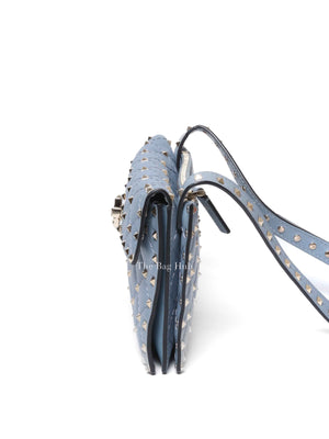 Valentino Powder Blue Leather Rockstud Spike Crossbody Bag
