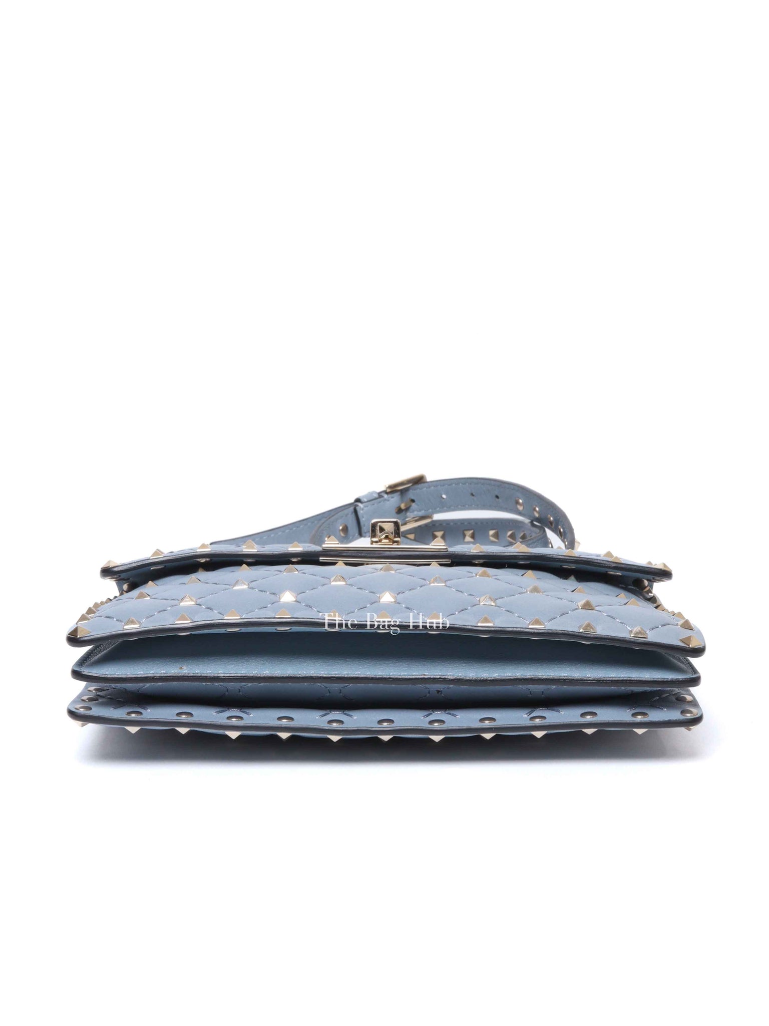 Valentino Powder Blue Leather Rockstud Spike Crossbody Bag