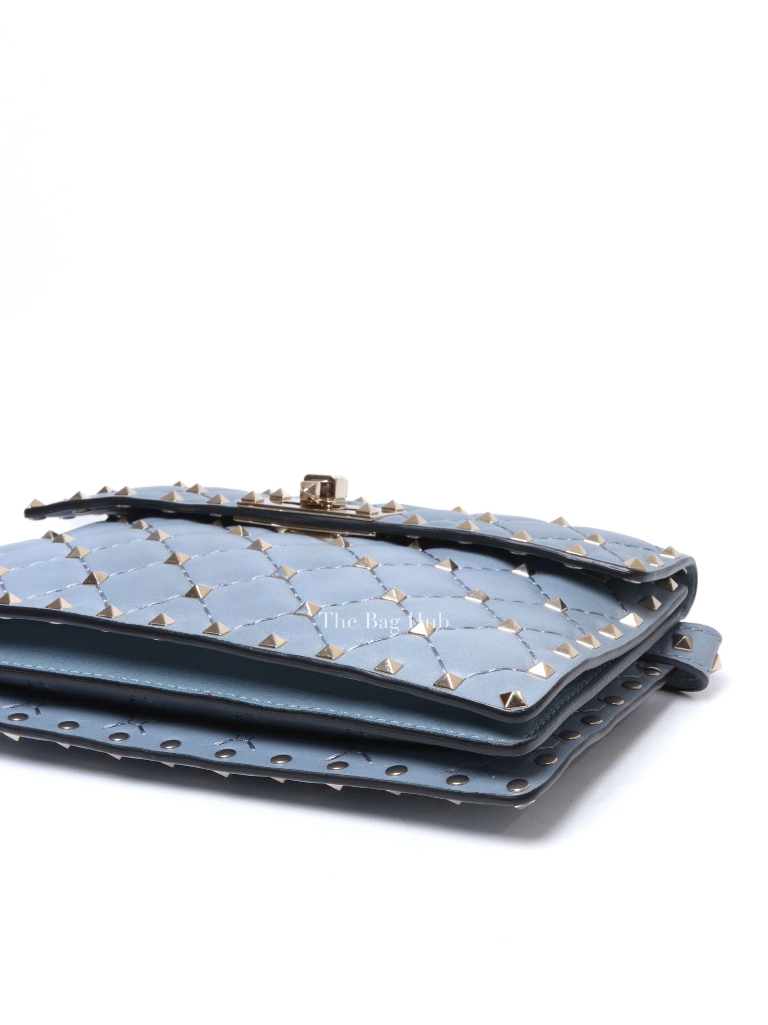 Valentino Powder Blue Leather Rockstud Spike Crossbody Bag