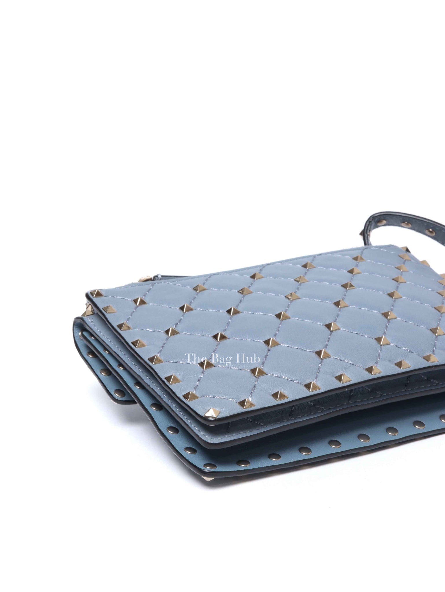 Valentino Powder Blue Leather Rockstud Spike Crossbody Bag