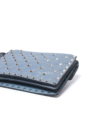 Valentino Powder Blue Leather Rockstud Spike Crossbody Bag