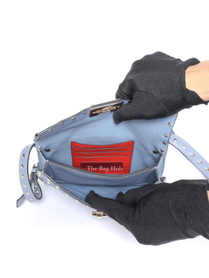 Valentino Powder Blue Leather Rockstud Spike Crossbody Bag