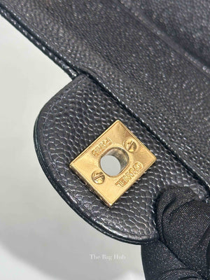 Chanel Black Caviar Classic Vintage Double Flap Medium GHW