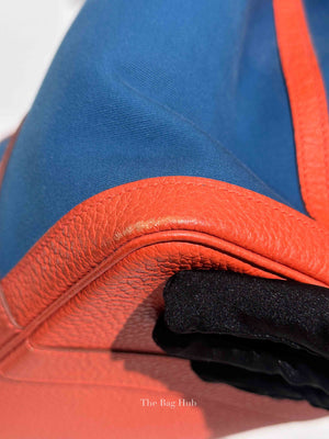 Hermes Blue/Orange Canvas Garden Party 36 Bag
