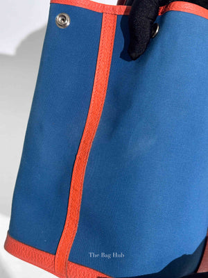 Hermes Blue/Orange Canvas Garden Party 36 Bag
