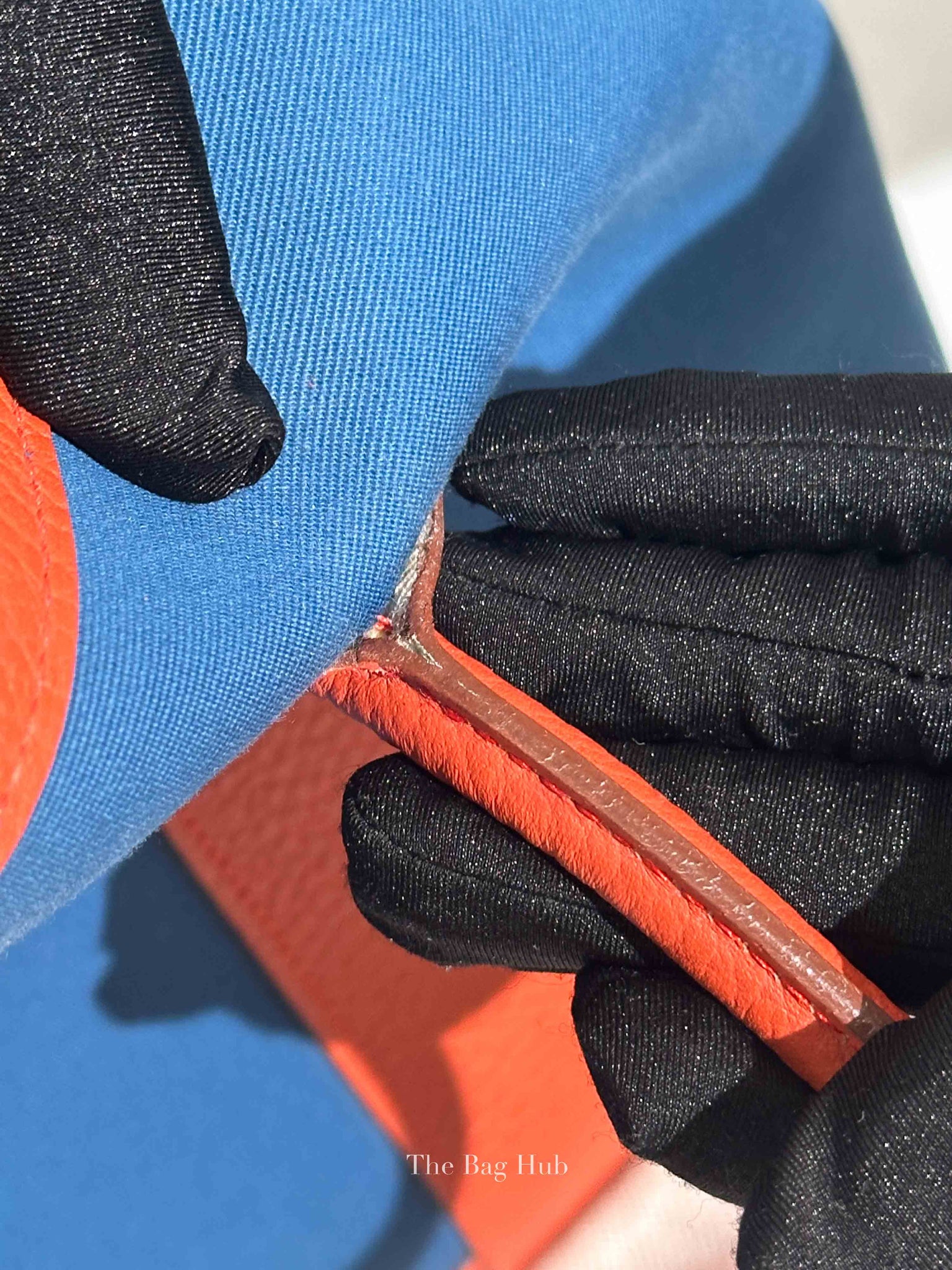 Hermes Blue/Orange Canvas Garden Party 36 Bag