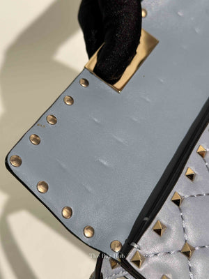 Valentino Powder Blue Leather Rockstud Spike Crossbody Bag
