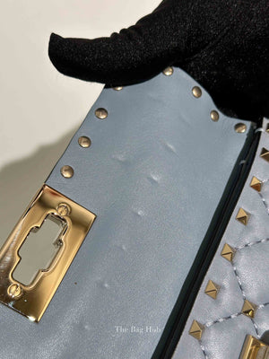 Valentino Powder Blue Leather Rockstud Spike Crossbody Bag