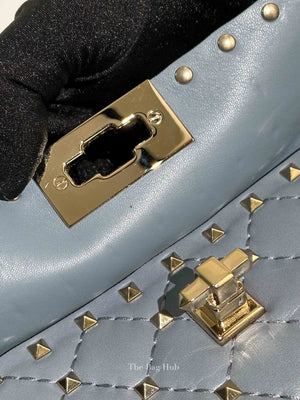 Valentino Powder Blue Leather Rockstud Spike Crossbody Bag