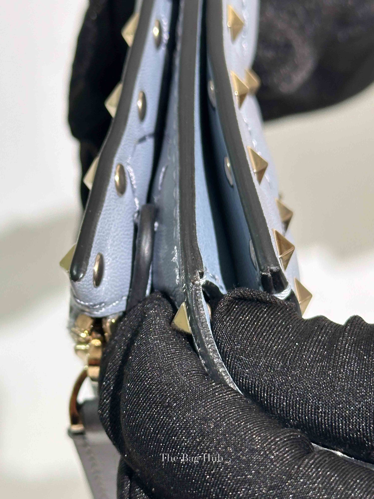 Valentino Powder Blue Leather Rockstud Spike Crossbody Bag