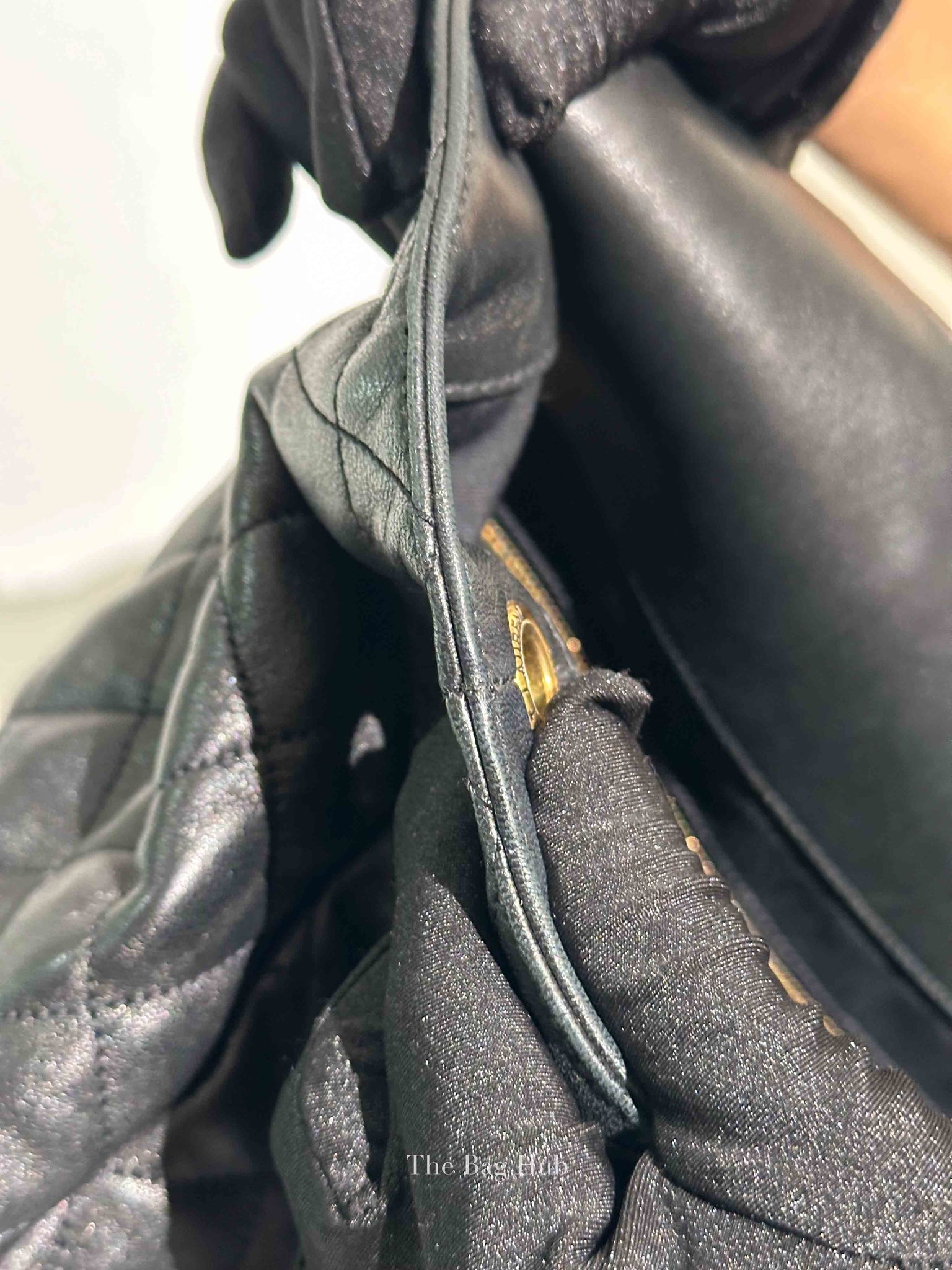 Saint Laurent Black Quilted Leather Icare Shopping Tote Bag
