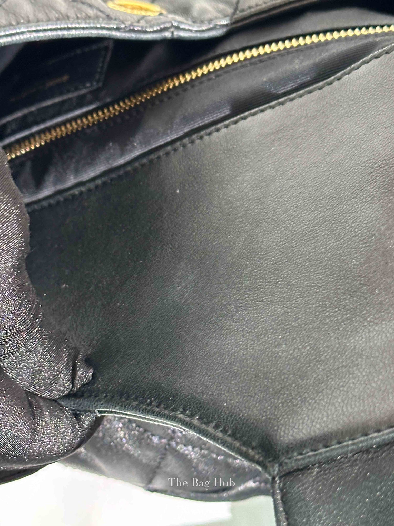 Saint Laurent Black Quilted Leather Icare Shopping Tote Bag