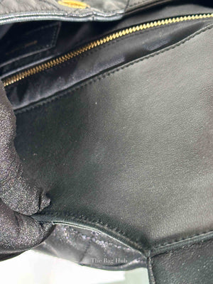 Saint Laurent Black Quilted Leather Icare Shopping Tote Bag