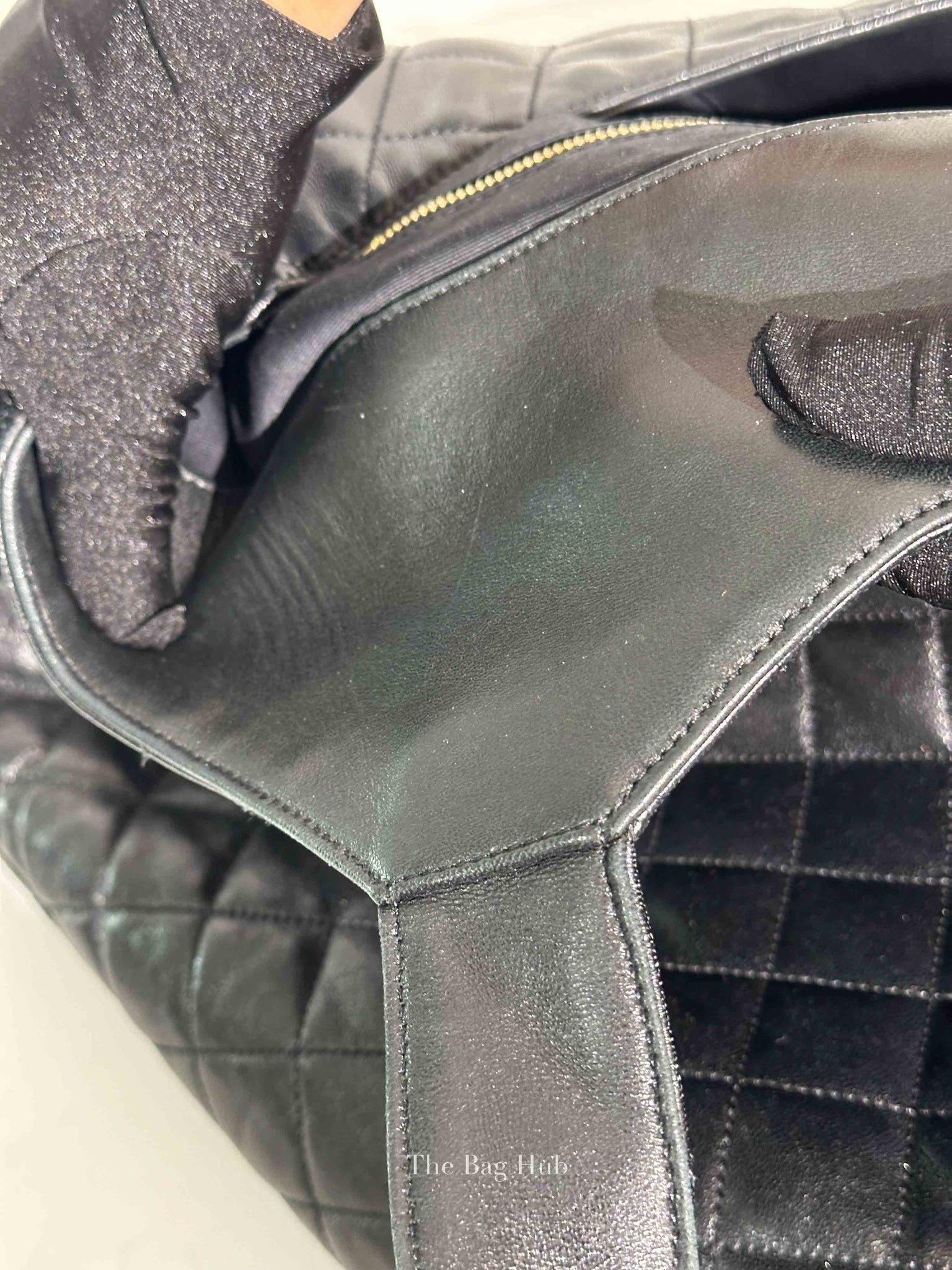 Saint Laurent Black Quilted Leather Icare Shopping Tote Bag
