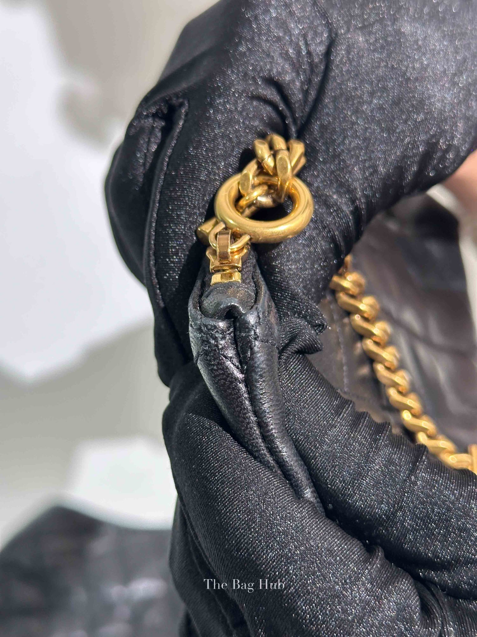 Saint Laurent Black Quilted Leather Icare Shopping Tote Bag