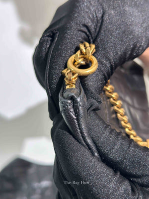 Saint Laurent Black Quilted Leather Icare Shopping Tote Bag