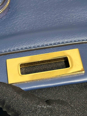 Fendi Blueberry Seta Shiny Nappa Peekaboo 3 Pocket Iconic Medium Satchel Bag