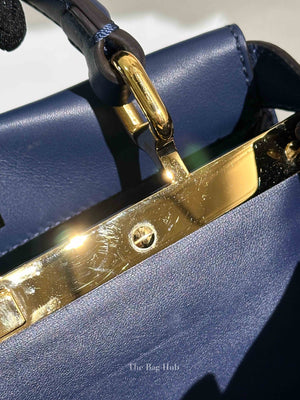 Fendi Blueberry Seta Shiny Nappa Peekaboo 3 Pocket Iconic Medium Satchel Bag